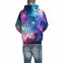 3D Print Starry Design Hoodie Cool Casual Long Sleeve Hooded Pullover Sweatshirt Top Starry sky M