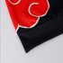 3D Red Black Color Series Printing Hooded Sweatshirt black M