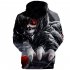 3D Women Men Fashion Tokyo Ghoul Digital Printing Hooded Sweater Hoodie Tops B L