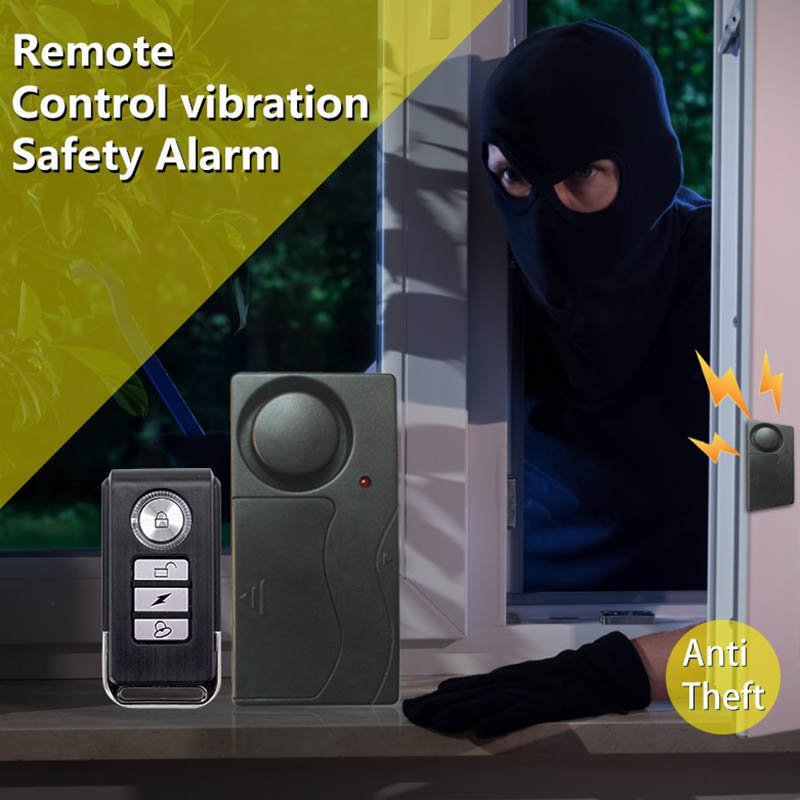 Home Security Wireless Remote Control Vibration Motorcycle Bike Door Window Detector Burglar Alarm 