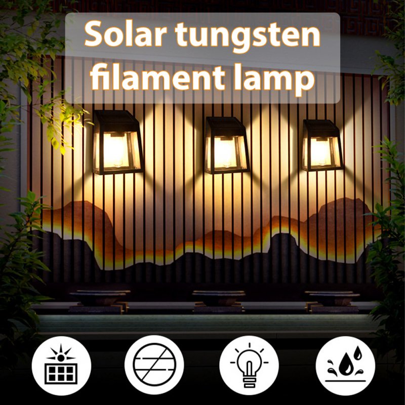 2pcs Outdoor LED Solar Wall Lamp With Solar Panel IP65 Waterproof Auto On/off Modern Minimalist Wall Light Fixtures 