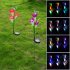 3LEDs Solar Powered Lawn Light Waterproof Lily Flower Butterfly Shape for Outdoor Garden Decoration Purple color