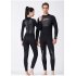 3MM Diving Suit Men Siamese Warm Women Long Sleeve Cold proof Winter Swimwear Male black L