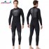 3MM Diving Suit Men Siamese Warm Women Long Sleeve Cold proof Winter Swimwear Male black M