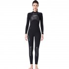 3MM Diving Suit Men Siamese Warm Women Long Sleeve Cold proof Winter Swimwear Female black XL