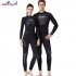 3MM Diving Suit Men Siamese Warm Women Long Sleeve Cold proof Winter Swimwear Female black L