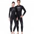 3MM Diving Suit Men Siamese Warm Women Long Sleeve Cold proof Winter Swimwear Female black XXL