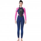 3MM Diving Suit Women Siamese Long Sleeve Warm Outdoor Coldproof Winter Diving Suit Blue red sleeve M