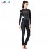 3MM Diving Suit Women Siamese Long Sleeve Warm Outdoor Coldproof Winter Diving Suit Blue red sleeve S
