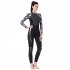3MMM Diving Suit for Women Men Siamese Long Sleeve Thicken Warm Cold  proof Couple Surfing Clothes Female black and white S