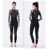 3MMM Diving Suit for Women Men Siamese Long Sleeve Thicken Warm Cold  proof Couple Surfing Clothes Female black and white S