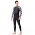 3MMM Diving Suit for Women Men Siamese Long Sleeve Thicken Warm Cold  proof Couple Surfing Clothes Female black and white M