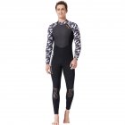 3MMM Diving Suit for Women Men Siamese Long Sleeve Thicken Warm Cold -proof Couple Surfing Clothes Male black and white_L