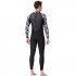 3MMM Diving Suit for Women Men Siamese Long Sleeve Thicken Warm Cold  proof Couple Surfing Clothes Female black and white XL