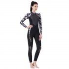 3MMM Diving Suit for Women Men Siamese Long Sleeve Thicken Warm Cold  proof Couple Surfing Clothes Female black and white XL