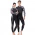 3MMM Diving Suit for Women Men Siamese Long Sleeve Thicken Warm Cold  proof Couple Surfing Clothes Male black and white XL