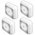 3PCS 6LEDs Square Shape Motion Sensor Night Lights Cabinet Lamp for Closet Wardrobe Hallway Bedroom White light