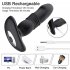 3PCS Kit Telescopic Vibrating Butt Plug Anal Vibrator Wireless Remote Sex Toys for Women Black