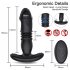 3PCS Kit Telescopic Vibrating Butt Plug Anal Vibrator Wireless Remote Sex Toys for Women Black