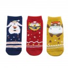3Pairs/Set Cartoon Christmas Style Children Thickened Low Tube Warm Socks