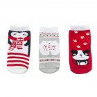 3Pairs/Set Cartoon Christmas Style Children Thickened Low Tube Warm Socks