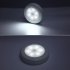 3Pcs 6LEDs Silver Color Round Shape Induction Round Shape Light for Cabinet Closet  Warm White 6LED