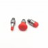 3Pcs Dent Repair Tool Kits Paintless Hammer Heads Replacement Dent Removal Tap Down Tools Different Shaped Heads For Auto Body DIY Dent Repairing red