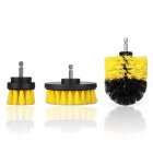 3Pcs Set Automobile Tire Brush Electric Cleaning Brush Electric Drill Brush Home Cleaning Tool yellow