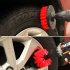 3Pcs Set Automobile Tire Brush Electric Cleaning Brush Electric Drill Brush Home Cleaning Tool red