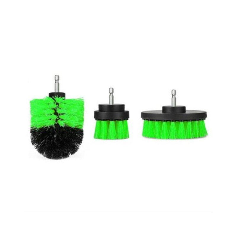 3Pcs/Set Automobile Tire Brush Electric Cleaning Brush Electric Drill Brush Home Cleaning Tool green