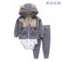 3Pcs Set Baby Newborn Soft Cotton Jumpsuit Clothes Set Long Sleeve Hooded Jacket   Jumpsuit   Pants Costumes