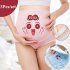 3Pcs Set Pregnant Women Underpants Briefs Cartoon High Waist Adjustable Maternity Shorts Pink skin blue XXL