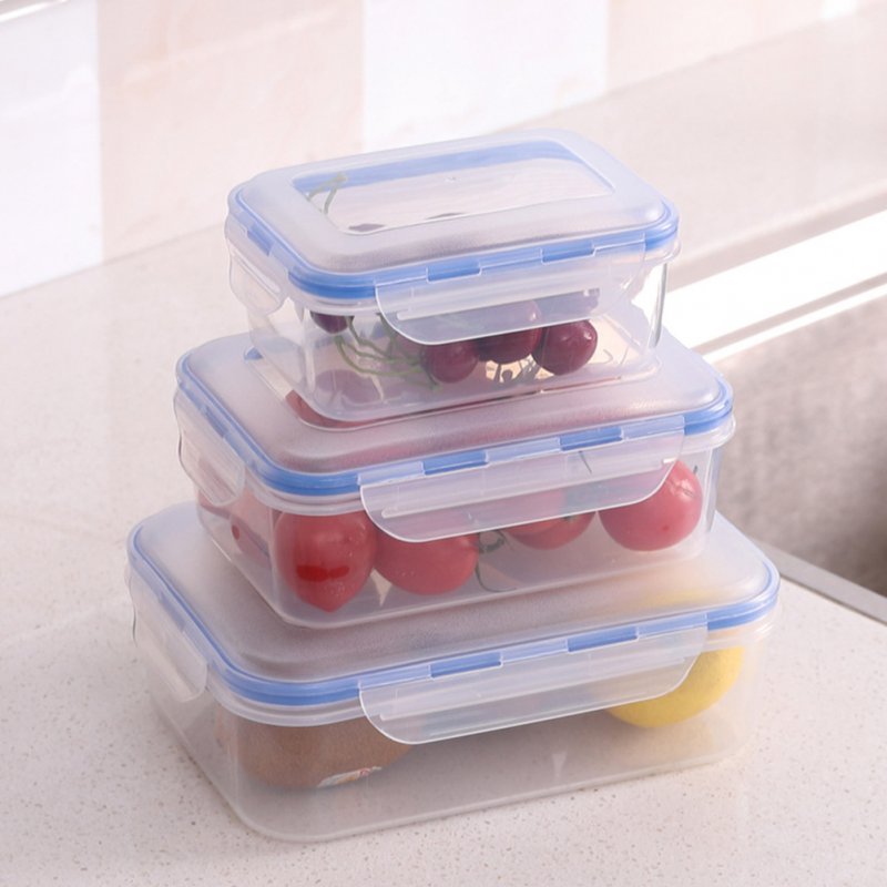 Wholesale 3pcs Set Rectangle Food Storage Box With Lid For Kitchen Fridge Cabinet Freezer Desk Organize Three Piece Suit From China