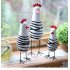 3Pcs Set Wooden Chick Shape Cartoon Ornament Hand Carved Wood Decoration Crafts Black and white