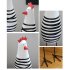 3Pcs Set Wooden Chick Shape Cartoon Ornament Hand Carved Wood Decoration Crafts Black and white