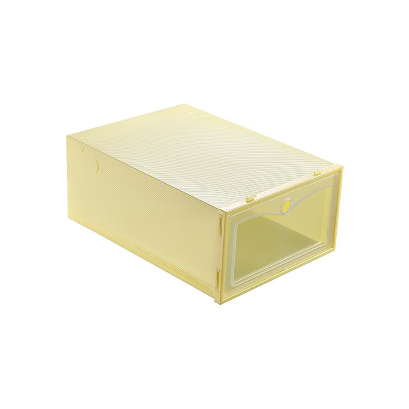 3Pcs Thicken Transparent Dustproof Moistureproof Storage Box for Women Men Shoes yellow_33*23*13cm