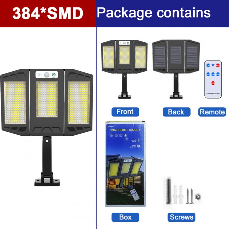 Solar Led Street Light 3 Modes Outdoor Folding Adjustable Motion Sensor Remote Control Garden Light V97-264