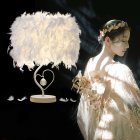 3W LED White Feather Heart Shape Crystal Table Lamp for Bedside Reading Room Sitting Room