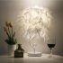 3W LED White Feather Heart Shape Crystal Table Lamp for Bedside Reading Room Sitting Room