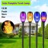 3W Led Solar Flame Light IP65 Waterproof Halloween Outdoor Courtyard Lamp Lawn Ornaments For Garden Patio Driveway Pathway Warm color