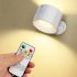 3W Wall Sconces USB Rechargeable 2000mAh Battery Operated 3 Color Temperature Dimmable Wall Lighting For Bedroom Living Room Kitchen White