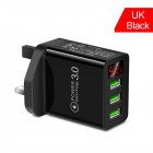 3a Usb Wall Charger Digital Display Quick Charging 3.0 Power Adapter Compatible For Iphone 13 12 Pro Max black UK Plug