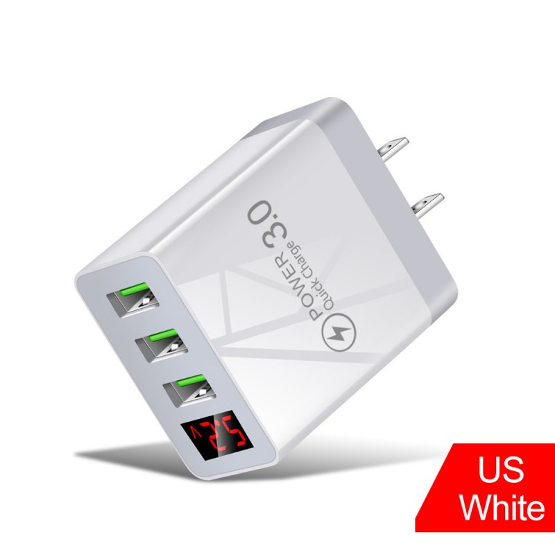 3a Usb Wall Charger Digital Display Quick Charging 3.0 Power Adapter Compatible For Iphone 13 12 Pro Max