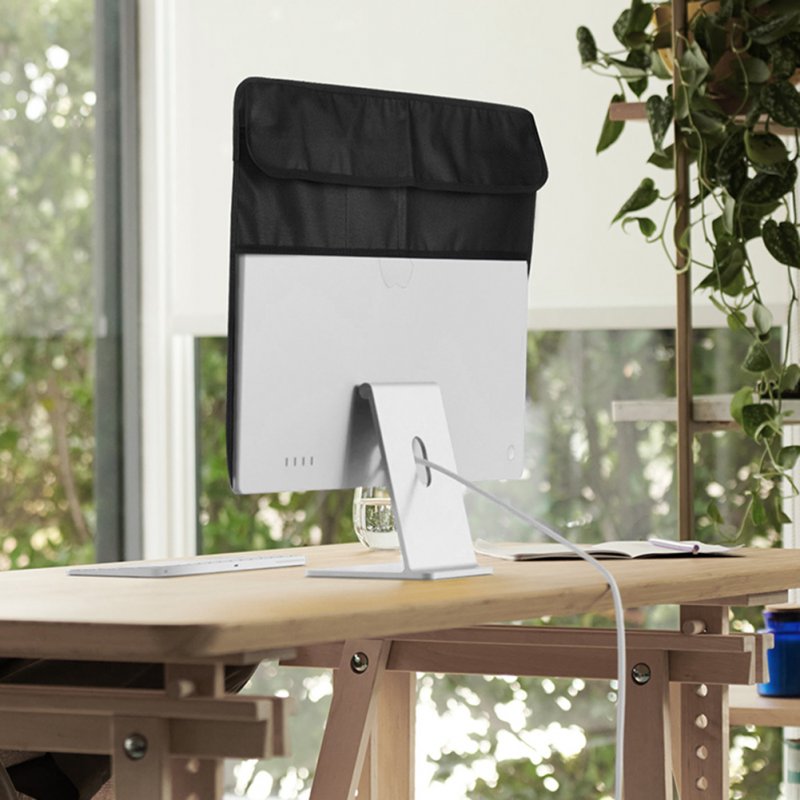 Computer Monitor Dust Cover Soft Lining Display Protector With Rear Pocket Compatible For 24-inch Imac Screen 