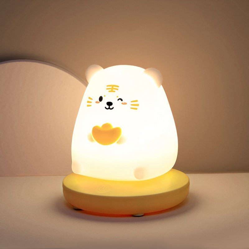 Silicone Led Night Light 1200mah Lithium Battery Cute Animal Bedroom Bedside Table Lamp for Kids Room 
