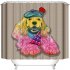 3d Digital Printing Shower  Curtain Funny Dog Pattern Showering Bathtub Waterproof Home Bath Decor Curtain 180 180cm