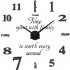 3d Diy Sticker Wall Clock Silent Non ticking Retro Wall Clock Home Office Decor Gift 37 Inches  70 90cm  black