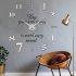 3d Diy Sticker Wall Clock Silent Non ticking Retro Wall Clock Home Office Decor Gift 37 Inches  70 90cm  black