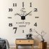 3d Diy Sticker Wall Clock Silent Non ticking Retro Wall Clock Home Office Decor Gift 37 Inches  70 90cm  silver