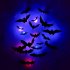 3d Halloween Led Bats Light Bat Stickers Waterproof Decorative Wall Sticker For Home Decor Indoor Party Decorations 12pcs opp
